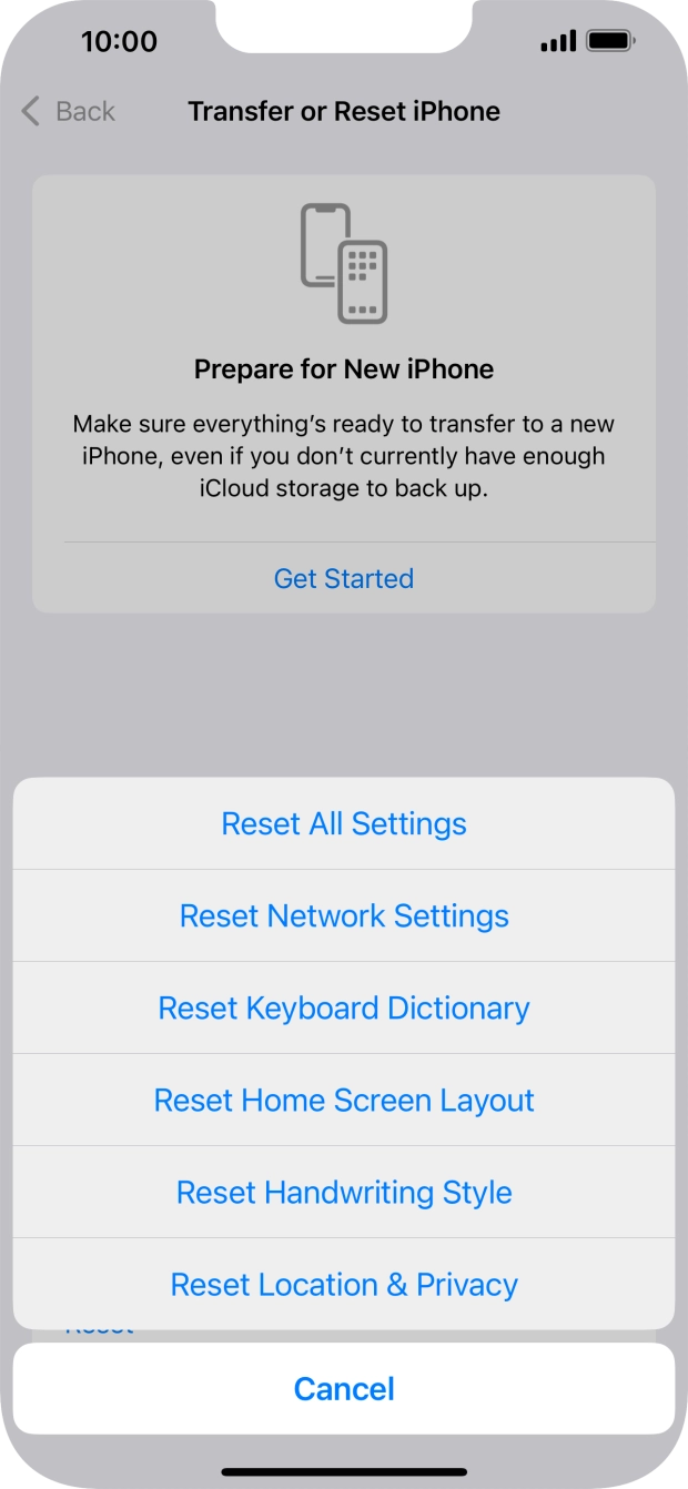 Press Reset All Settings.