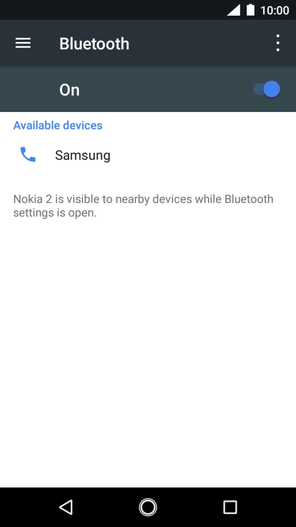 Press the required Bluetooth device and follow the instructions on the screen to pair the device with your phone.