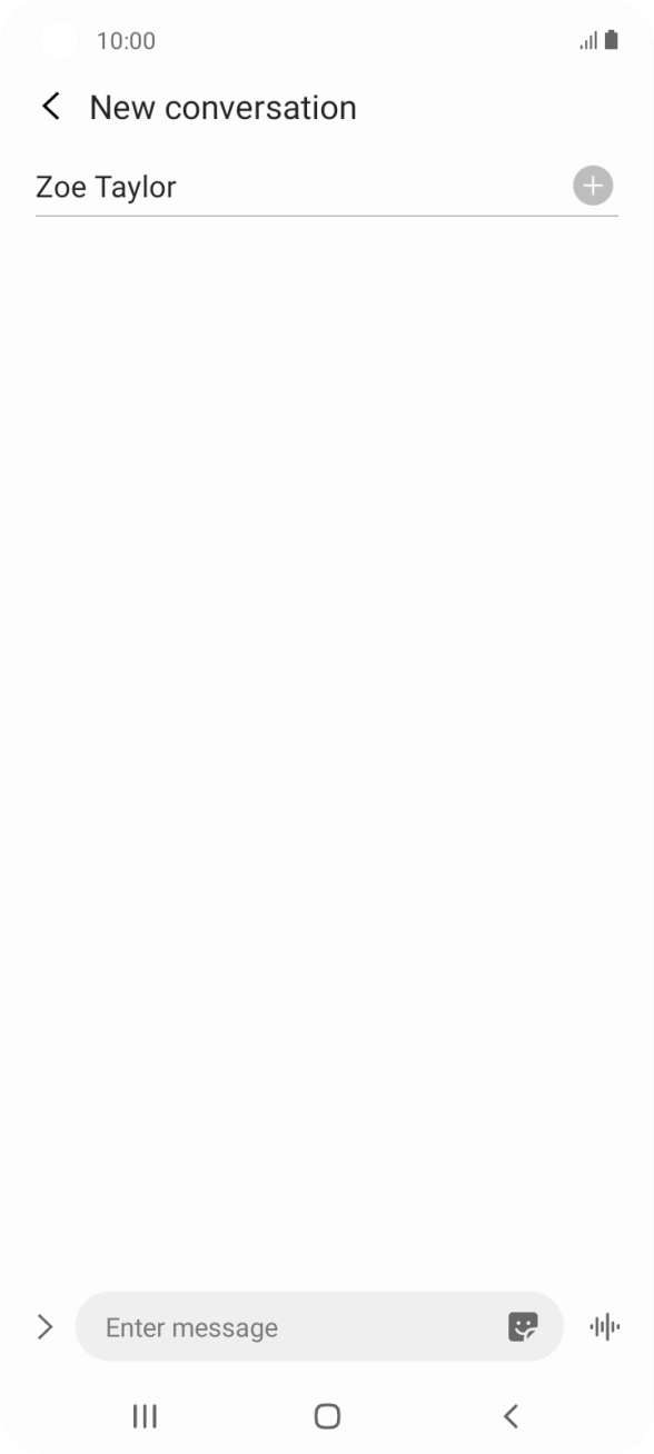Press the text input field and write the text for your text message. Press the text input field and write the text for your text message.