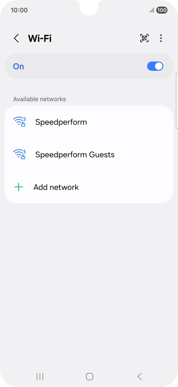 Press the required WiFi network.