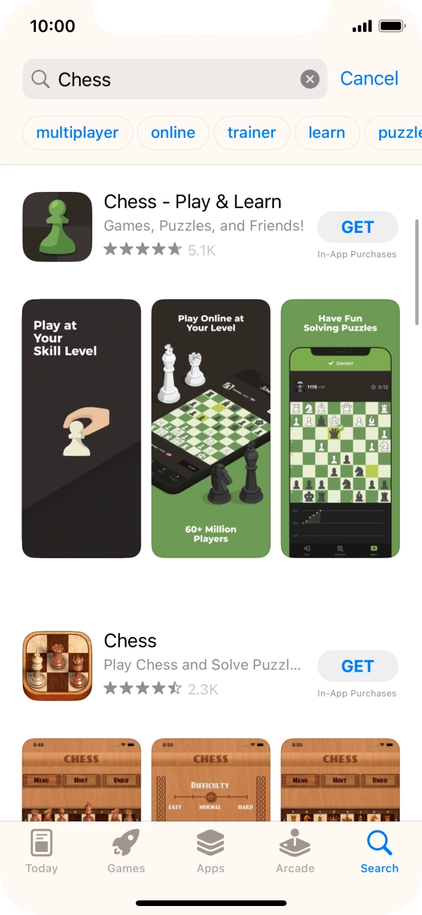 Press the required app. Press the required app.