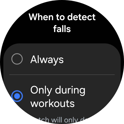 Press the required setting.