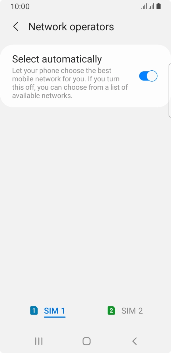 Press the required SIM. Press the required SIM.