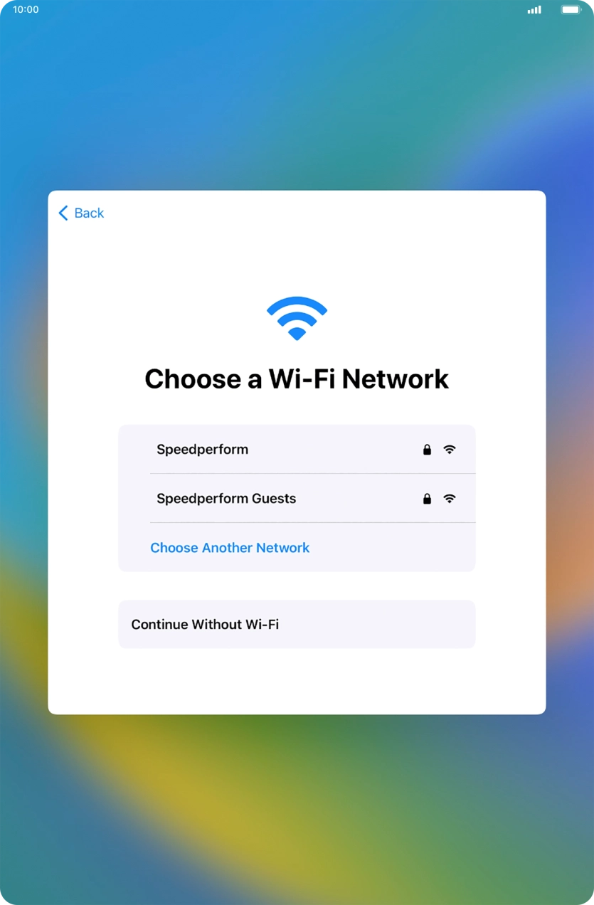 Press the required WiFi network. Press the required WiFi network.
