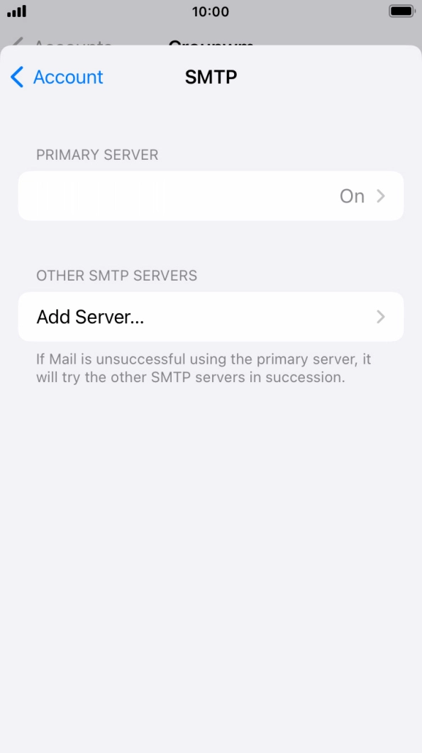 Press the field below 'PRIMARY SERVER'. Press the field below 'PRIMARY SERVER'.