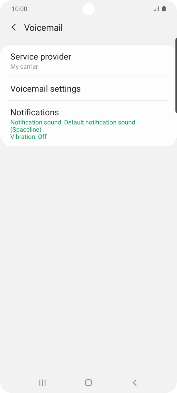 Press Voicemail settings.