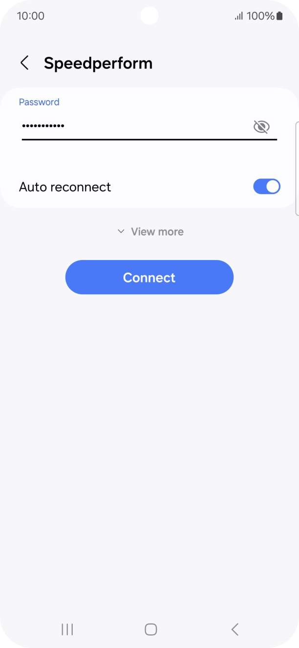 Key in the password for the WiFi network and press Connect.