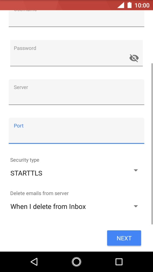Press the drop down list below 'Security type'. Press the drop down list below 'Security type'.