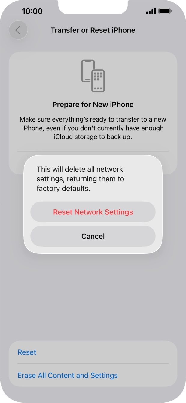 Press Reset Network Settings.