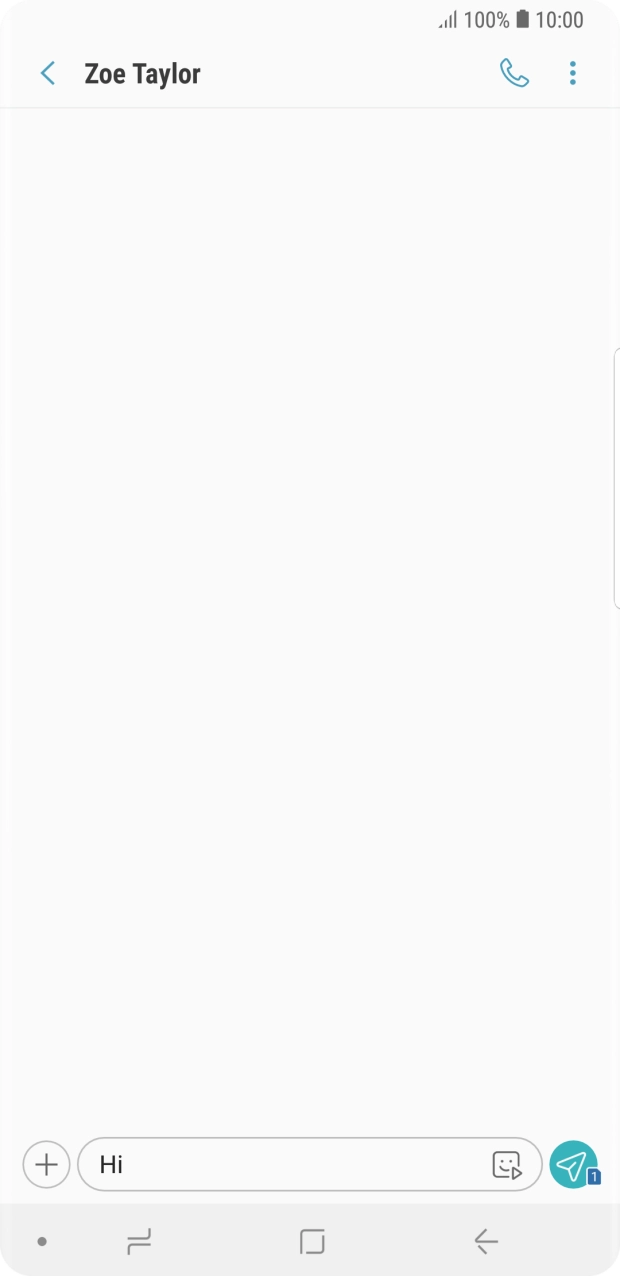 Press the send icon when you've finished your text message. Press the send icon when you've finished your text message.