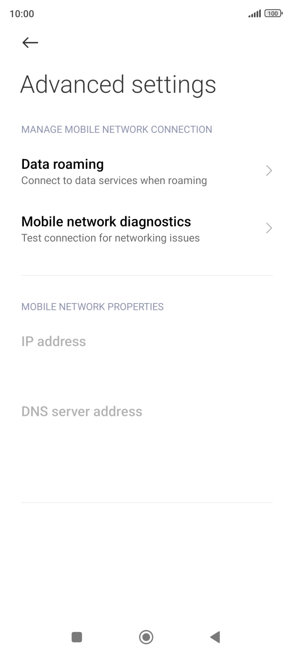 Press Data roaming. Press Data roaming.