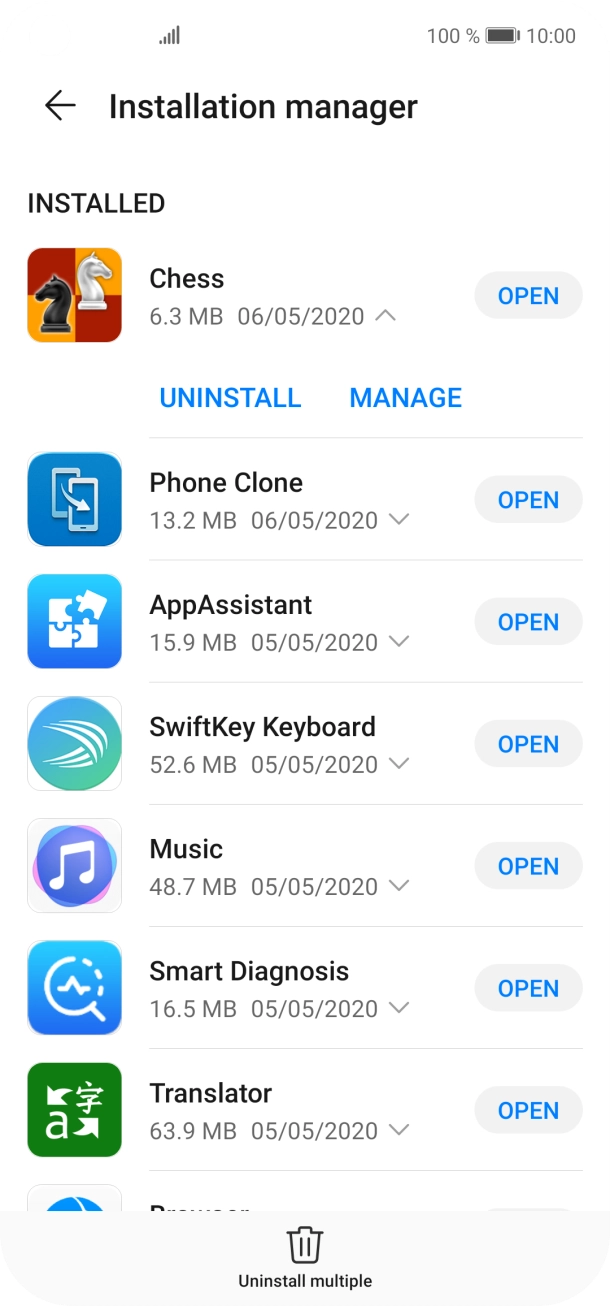 Press UNINSTALL.