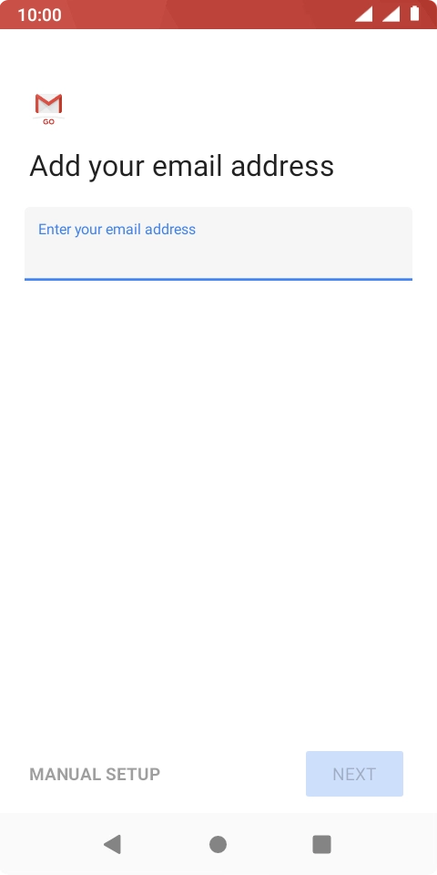 Press the field below 'Enter your email address' and key in your email address.