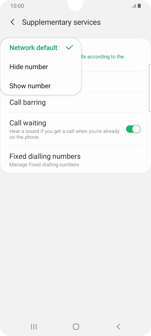 Press Show number to turn on caller identification.