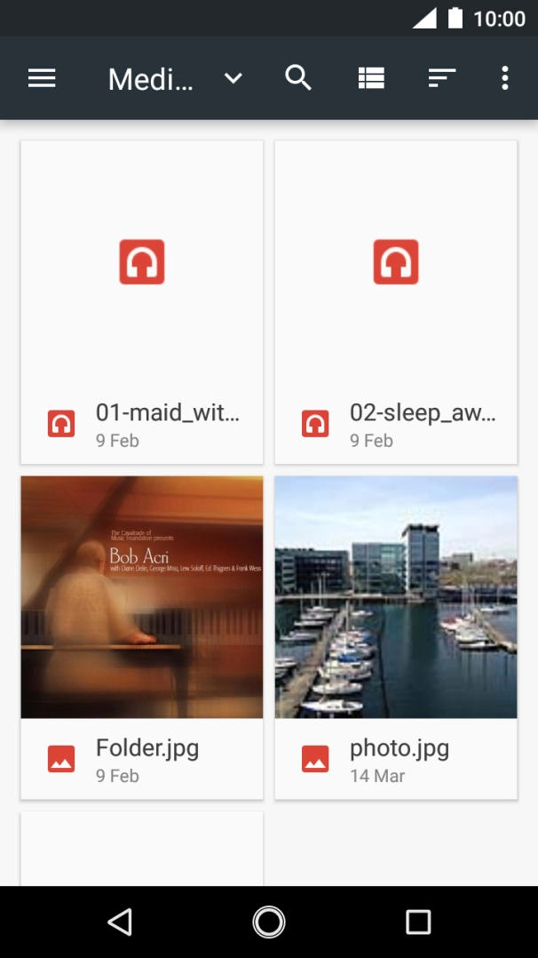 Press the required file. Press the required file.