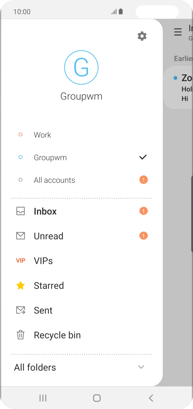 Press the settings icon.