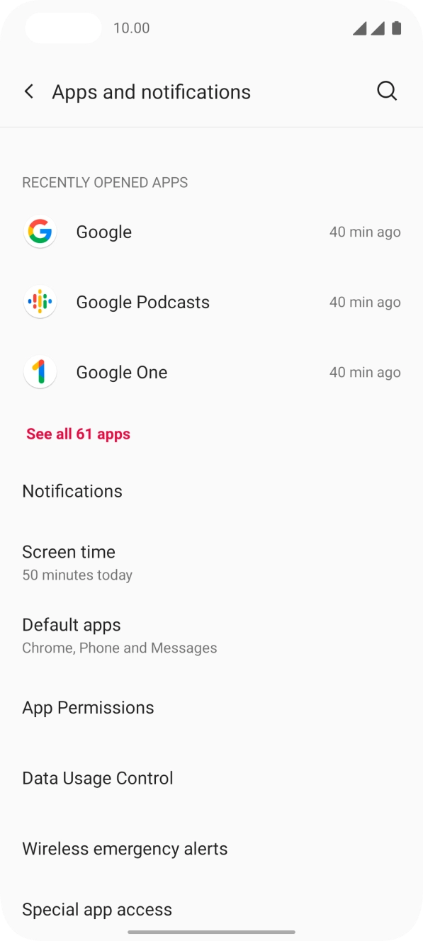 Press See all X apps.