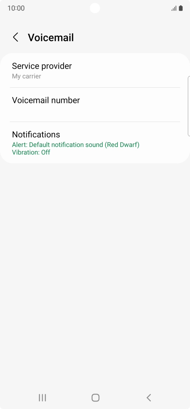 Press Voicemail number.