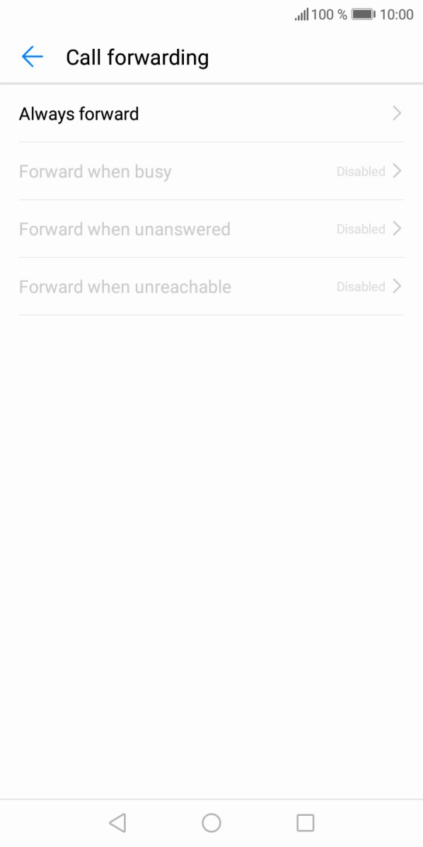 Press the required divert type. Press the required divert type.