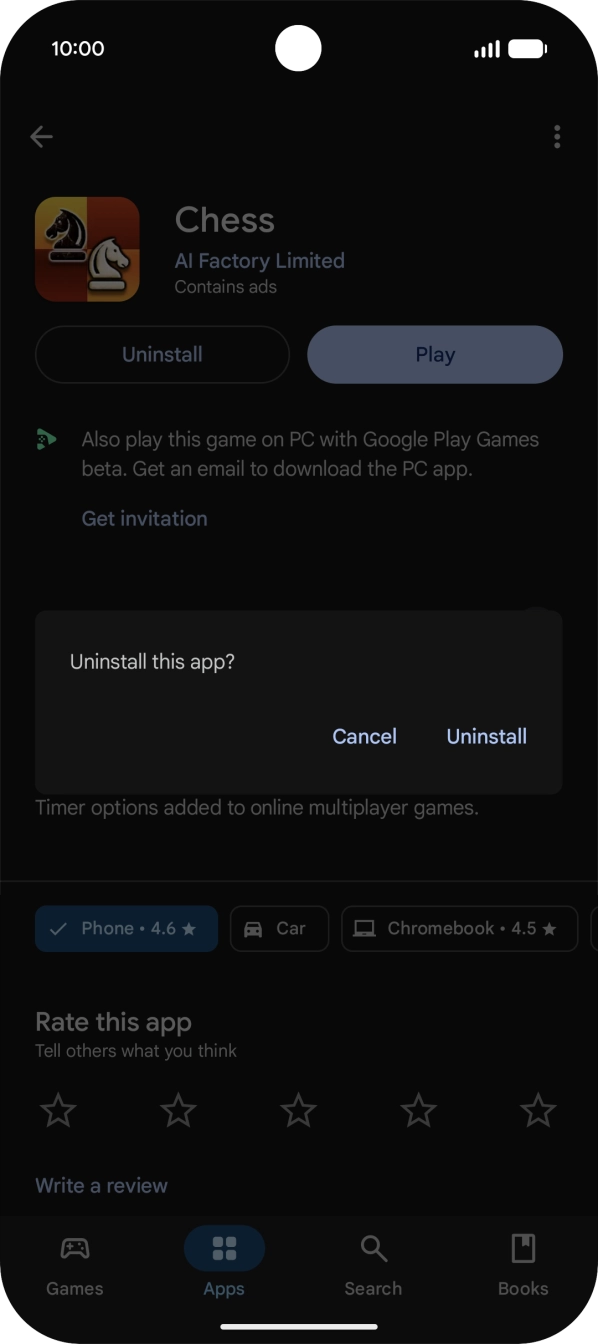 Press Uninstall.