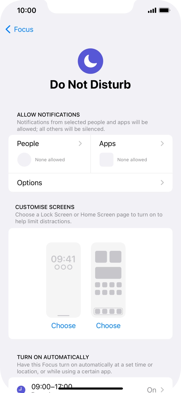 Press People and follow the instructions on the screen to select which contacts you would like to receive calls and notifications from when Do Not Disturb is turned on.