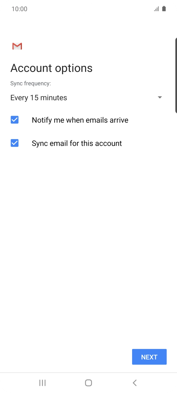 Press the drop down list below 'Sync frequency:'. Press the drop down list below 'Sync frequency:'.