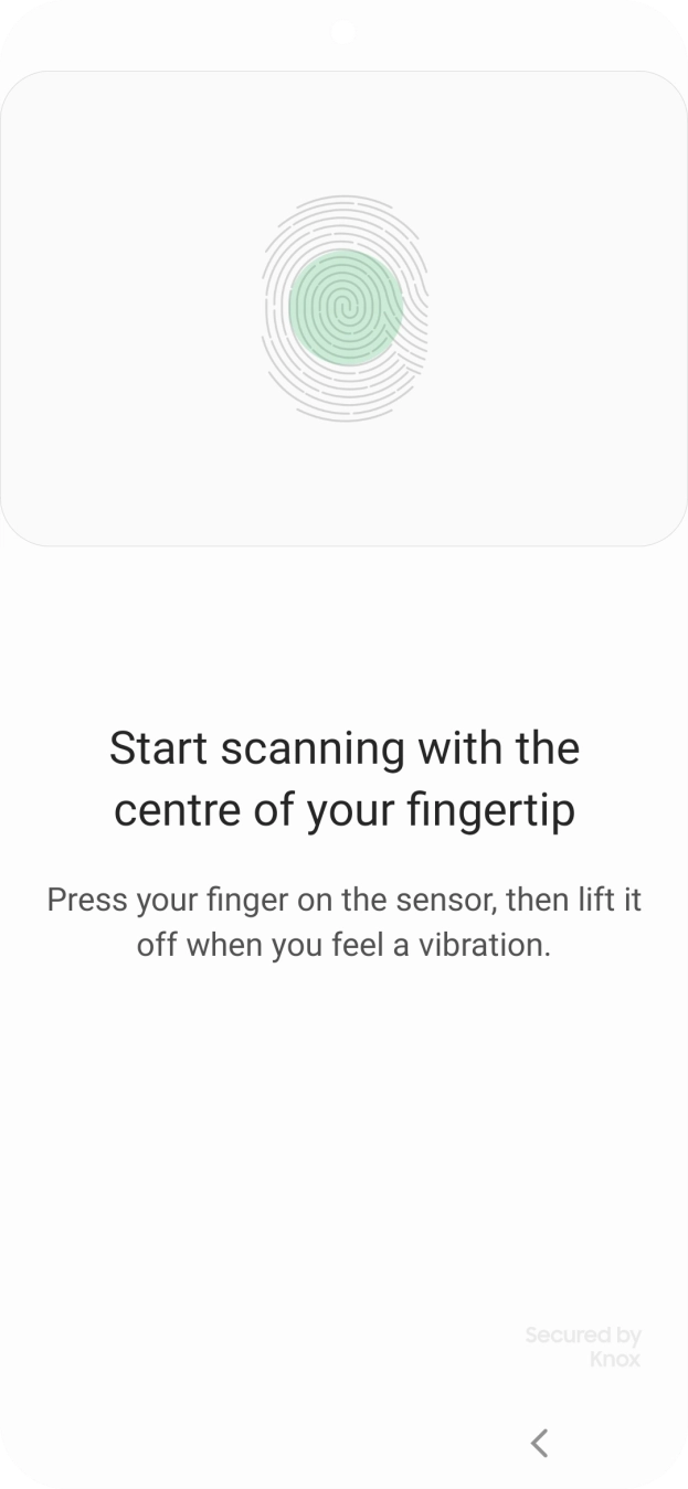 Follow the instructions on the screen to create the lock code using your fingerprint. Follow the instructions on the screen to create the lock code using your fingerprint.