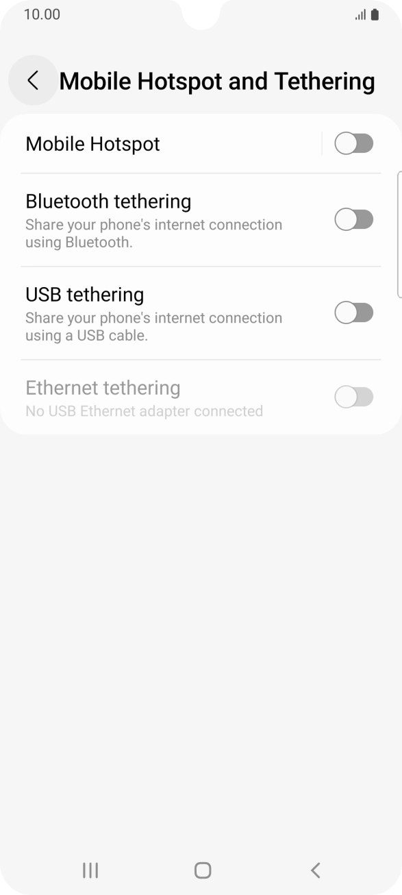 Press Mobile Hotspot.