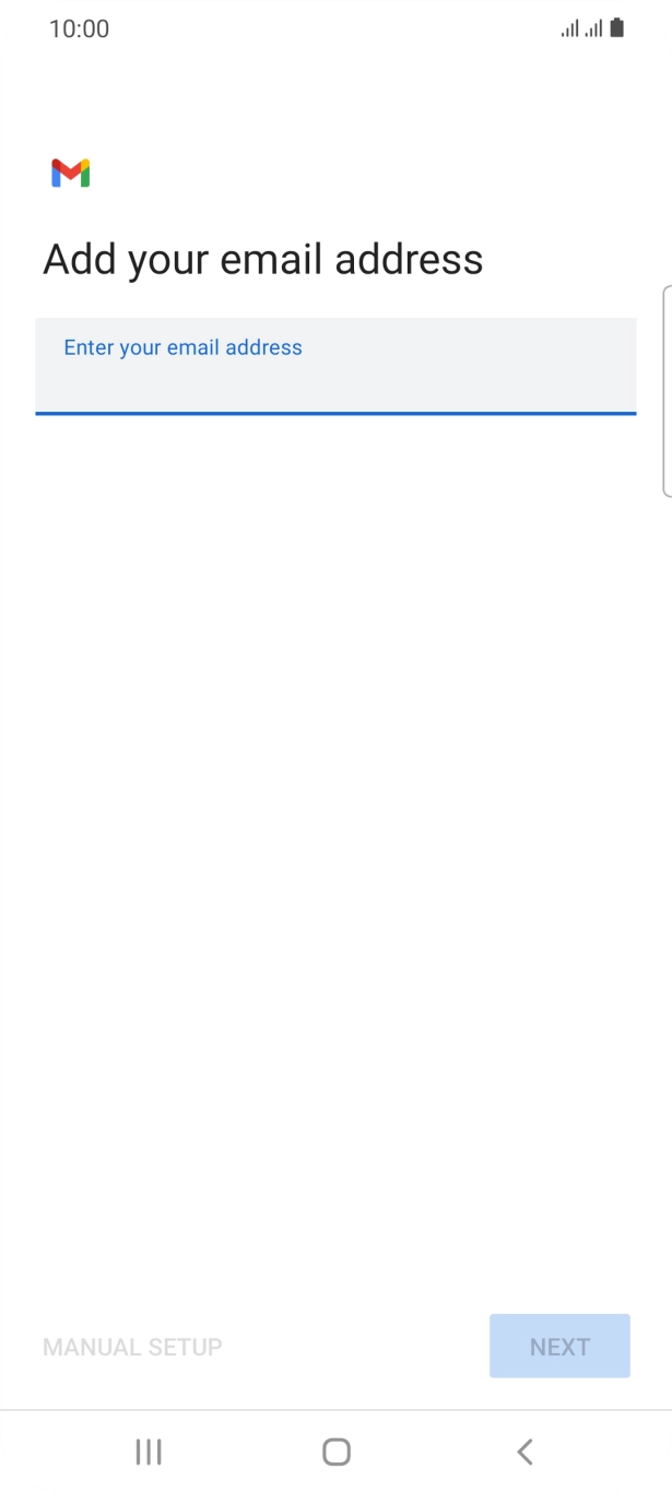 Press the field below 'Enter your email address' and key in your email address.