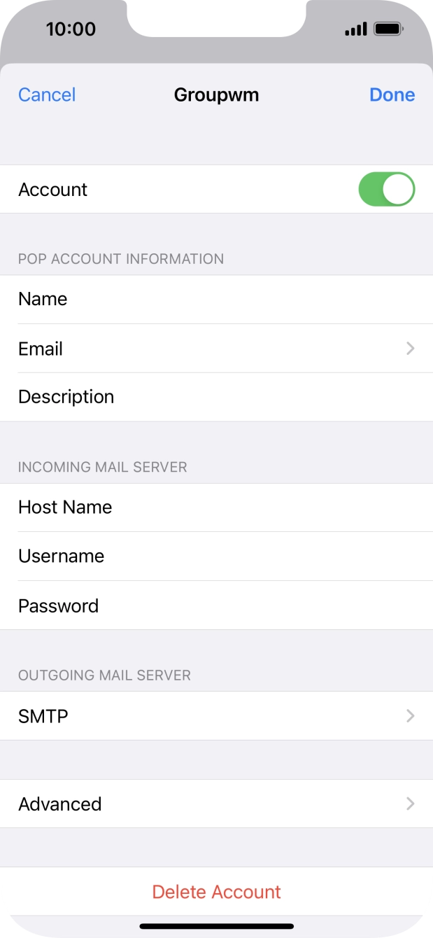 Press SMTP. Press SMTP.