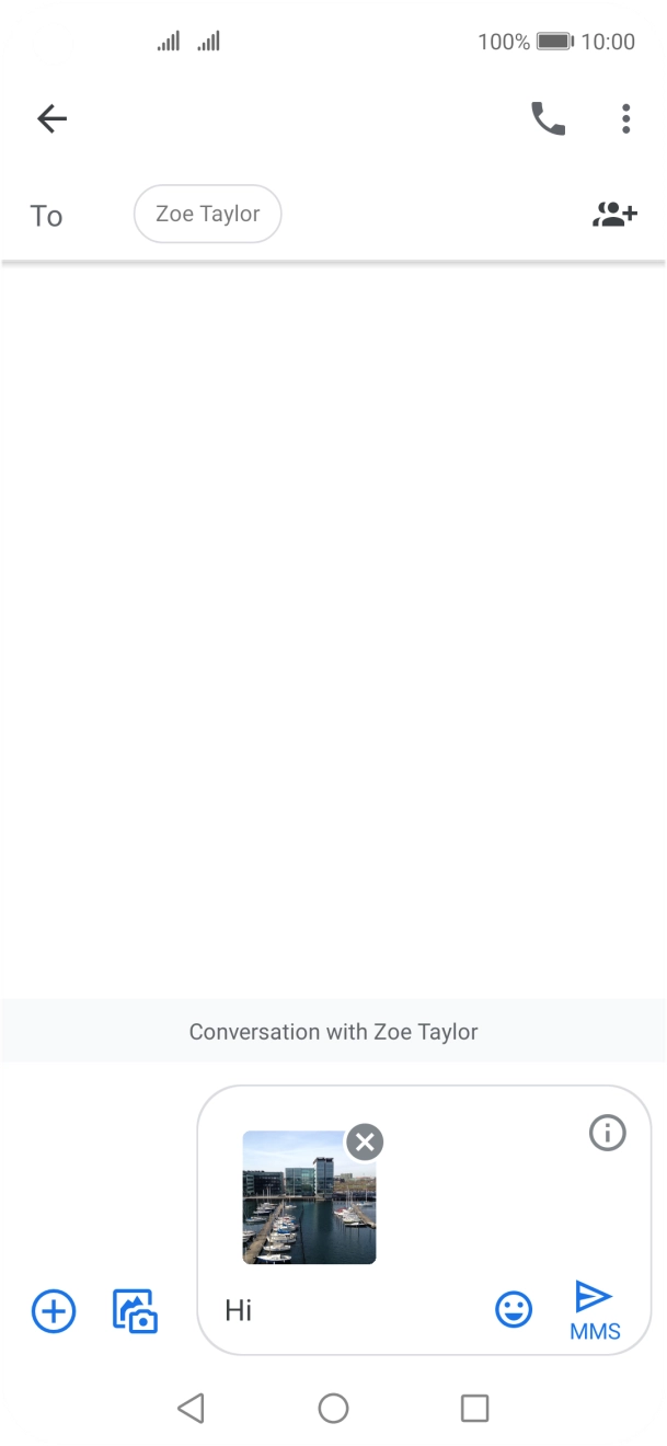 Press the send icon when you've finished your picture message. Press the send icon when you've finished your picture message.