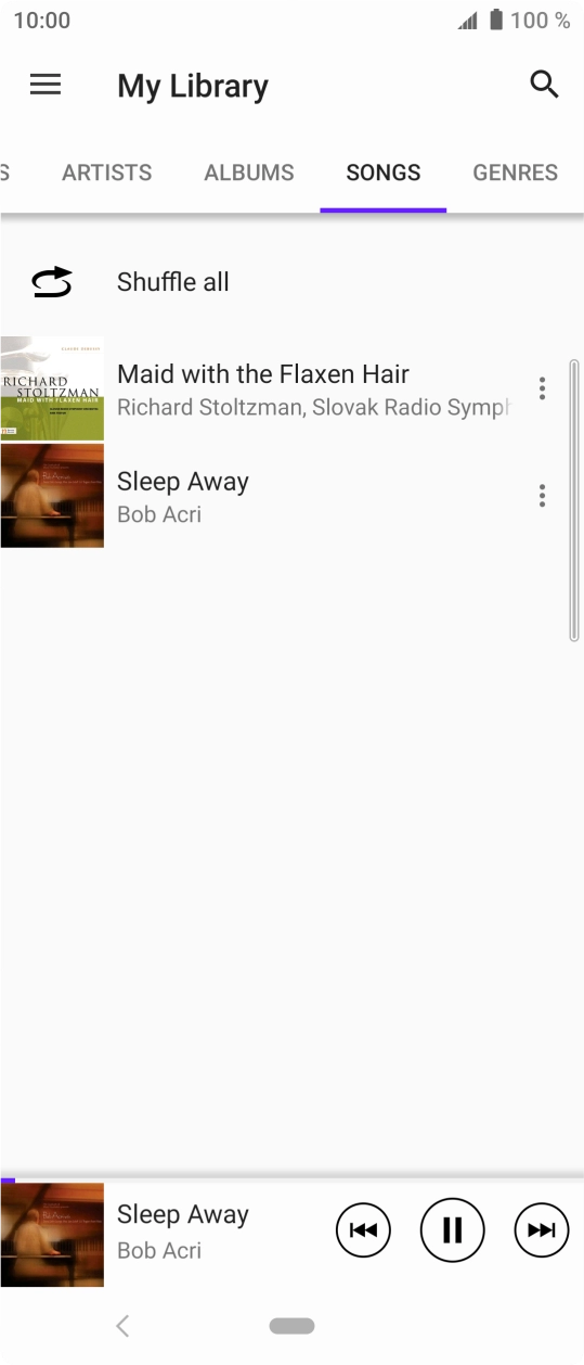 Press the song title at the bottom of the screen. Press the song title at the bottom of the screen.