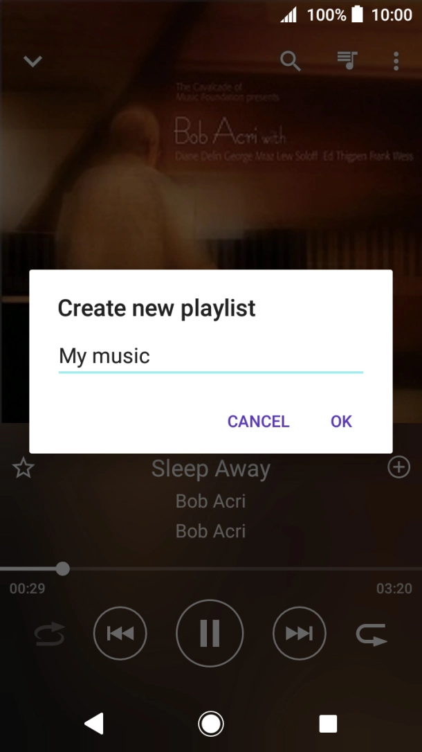 Key in a name for the playlist and press OK.
