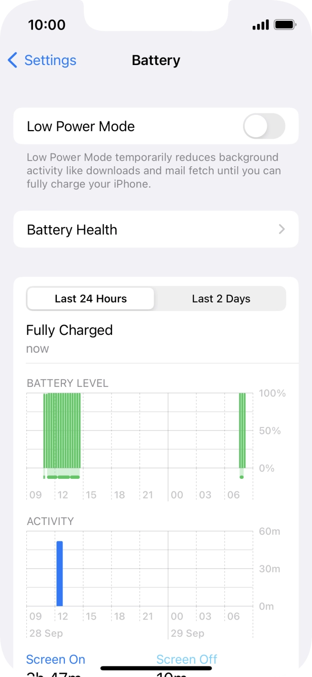 Press the indicator next to 'Low Power Mode' to turn on the function.