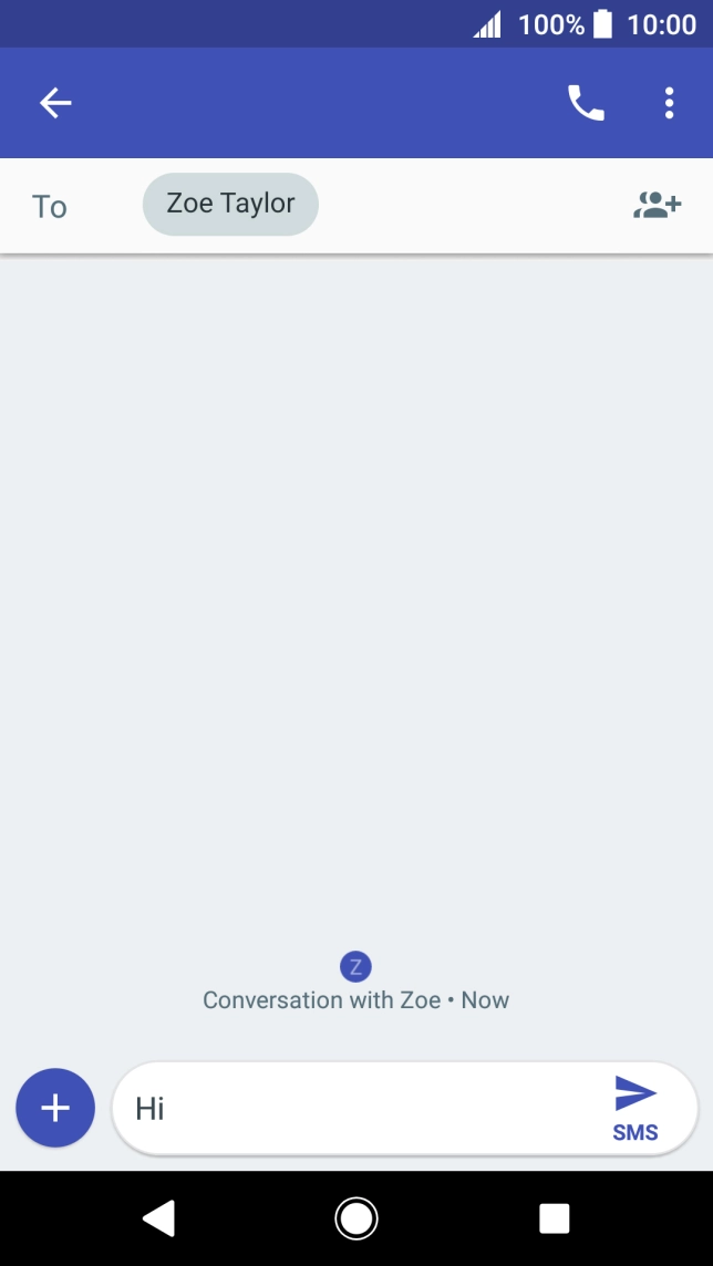 Press the send icon when you've finished your text message.