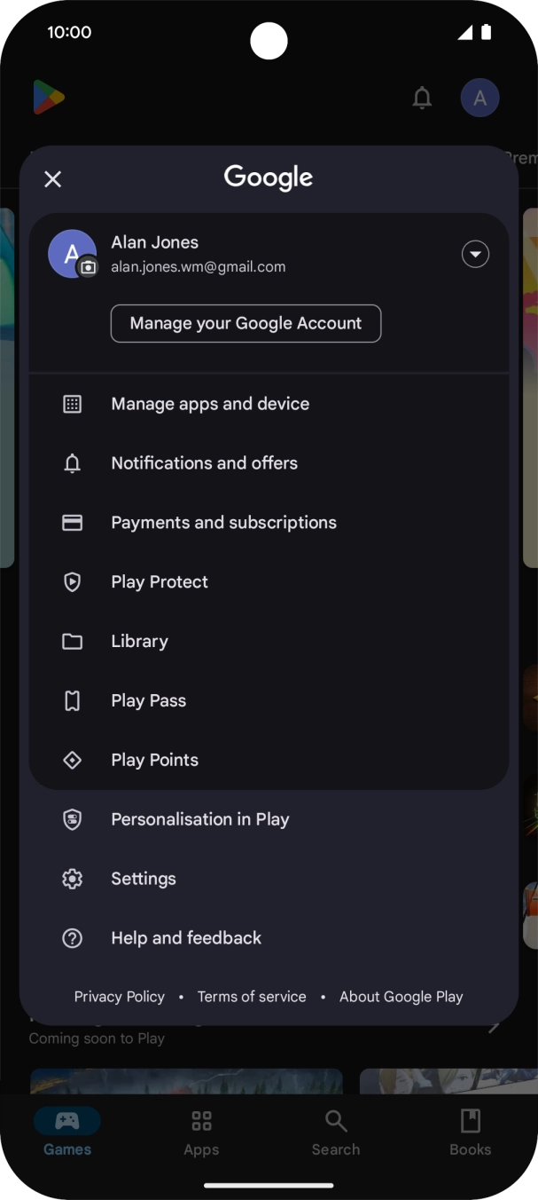 Press Settings.