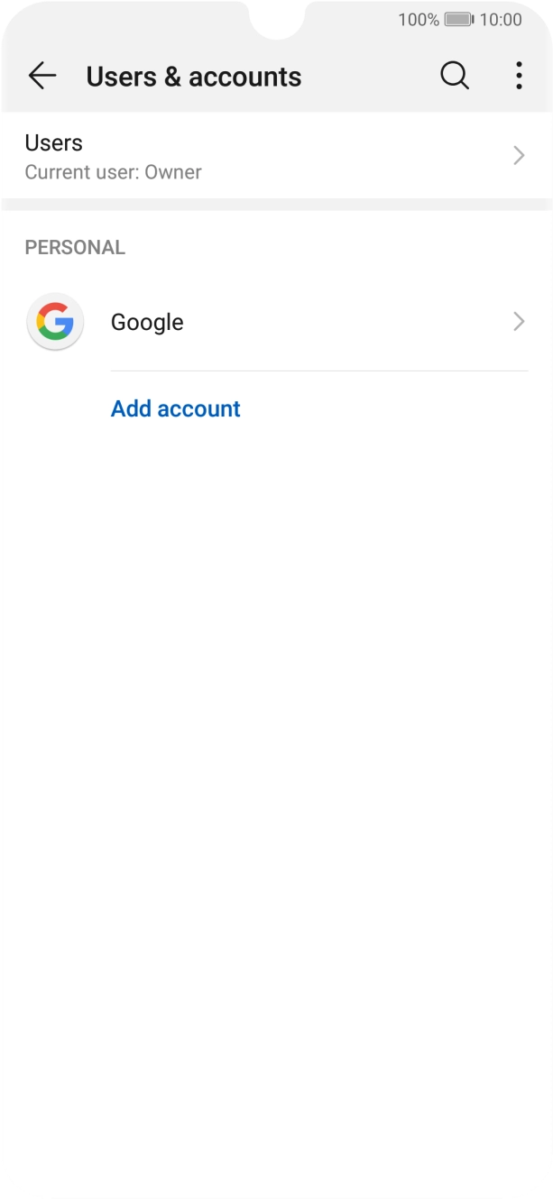 Press Add account. Press Add account.