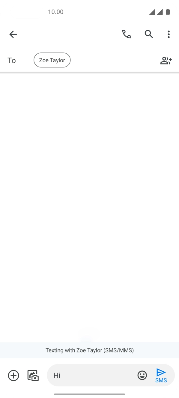 Press the send icon when you've finished your text message. Press the send icon when you've finished your text message.