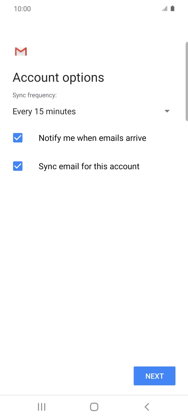 Press the drop down list below 'Sync frequency:'. Press the drop down list below 'Sync frequency:'.