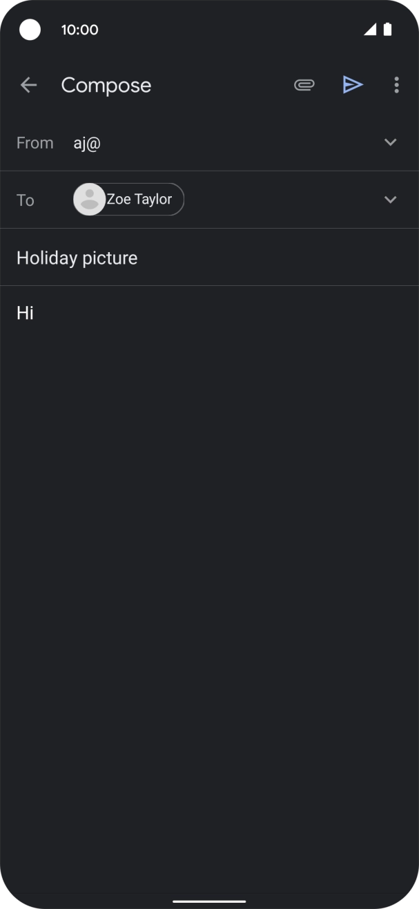 Press the attachment icon. Press the attachment icon.