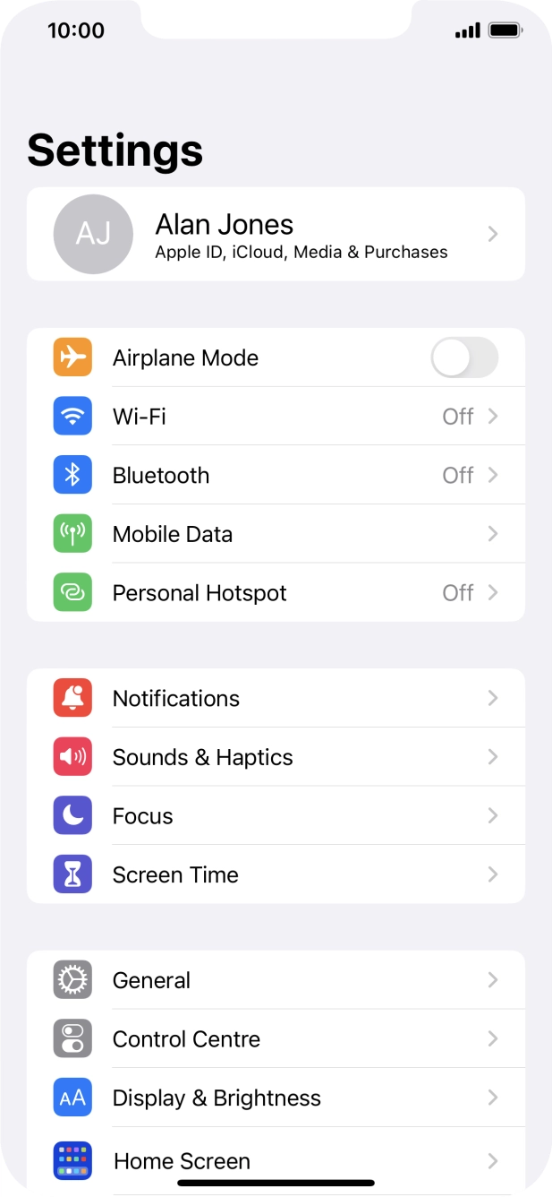 Press Display & Brightness. Press Display & Brightness.