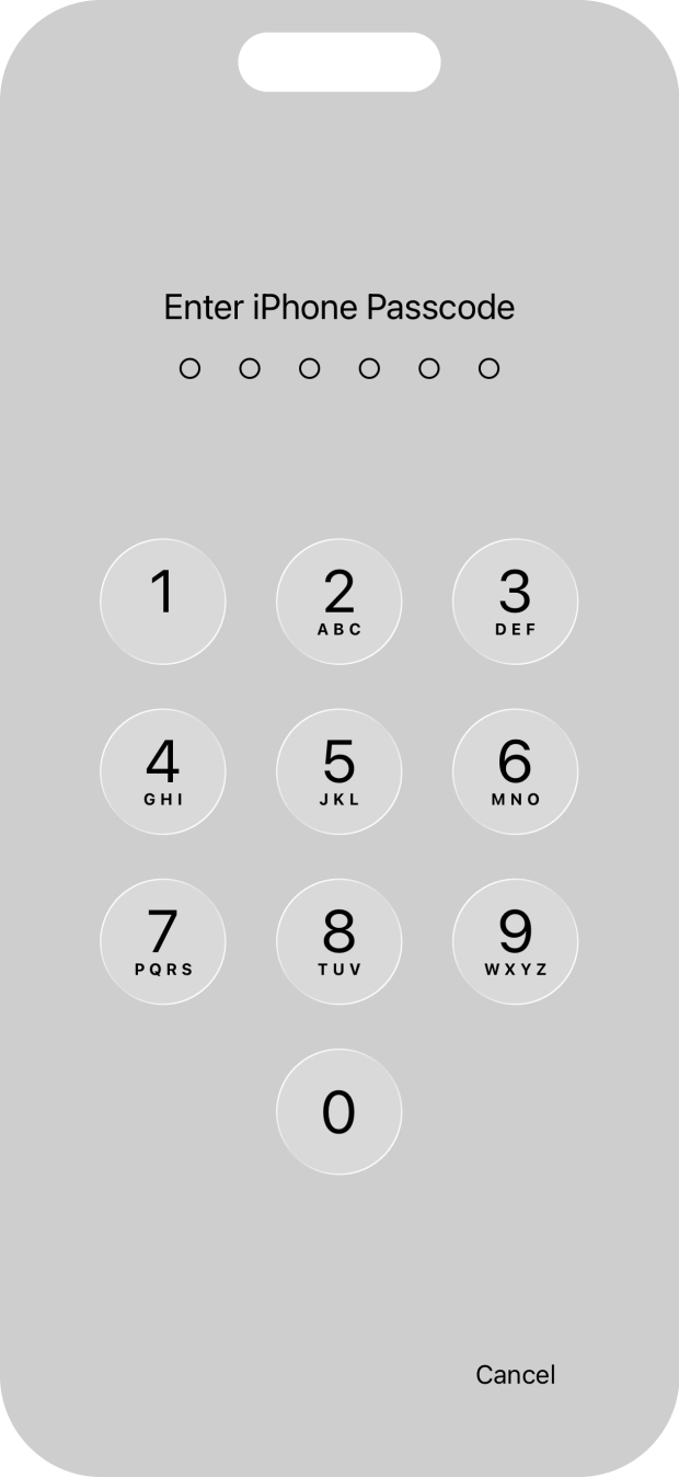 Use the lock code you created.