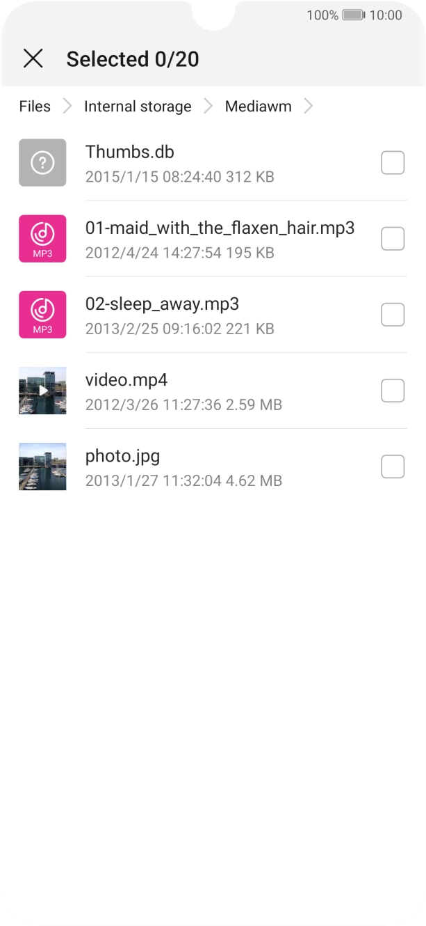 Press the required file.