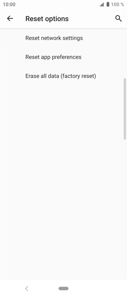 Press Erase all data (factory reset).