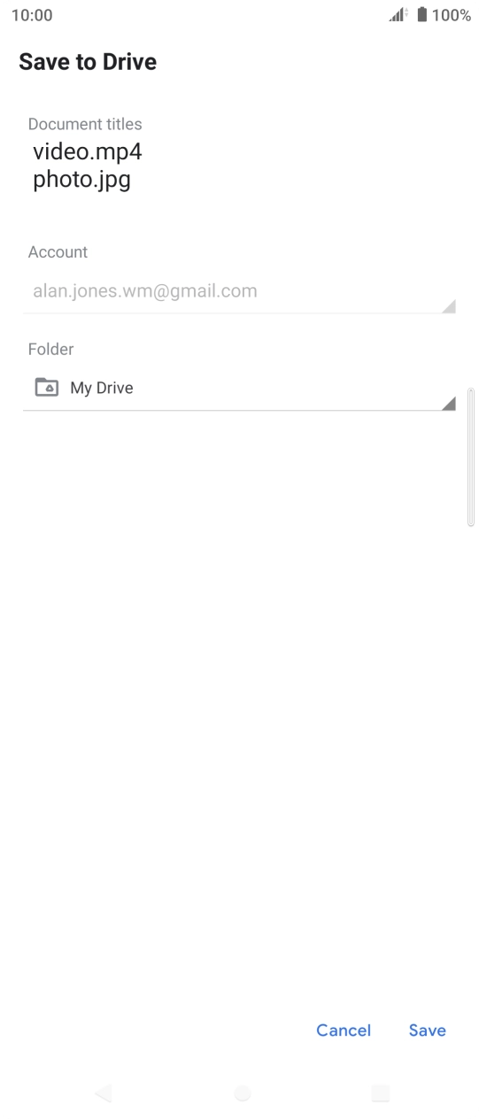 Press the field below 'Folder' and go to the required folder. Press the field below 'Folder' and go to the required folder.