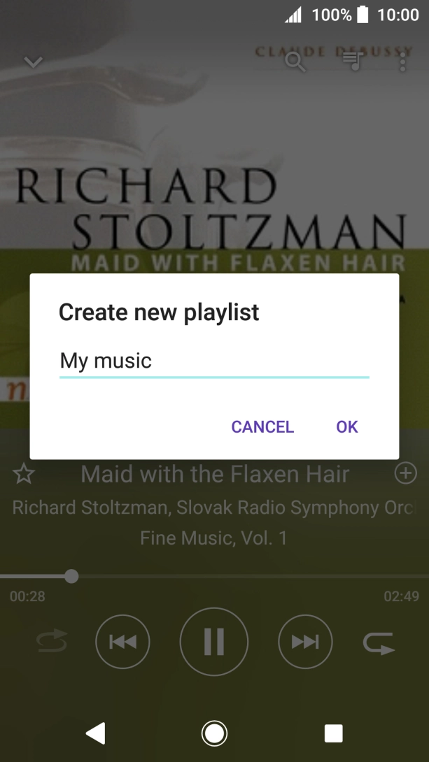 Key in a name for the playlist and press OK.