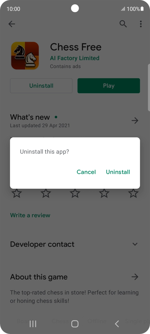Press Uninstall.