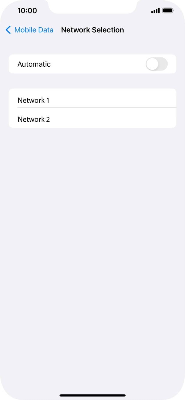 If you turn off the function, press the required network.