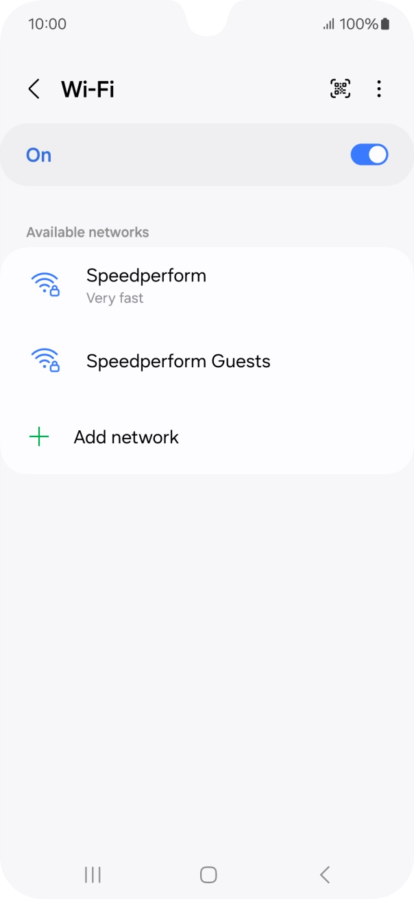 Press the required WiFi network.