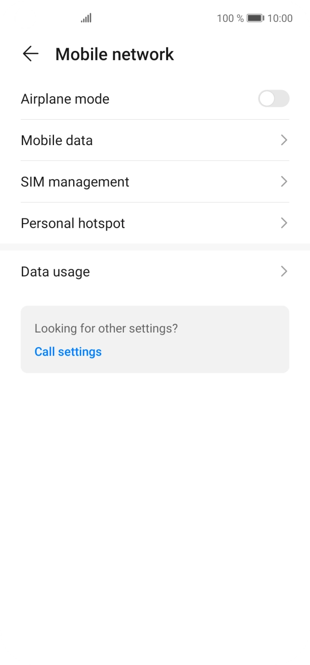 Press Data usage.